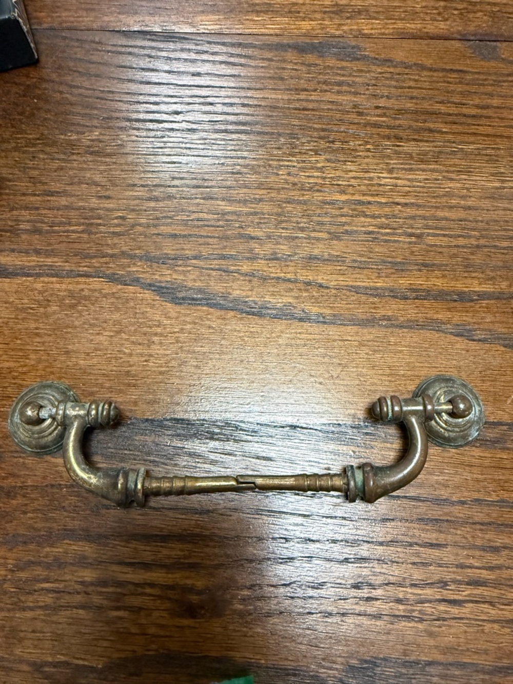 Vintage Brass Tone Drawer Pull Handle - Antique Style Wall Decor